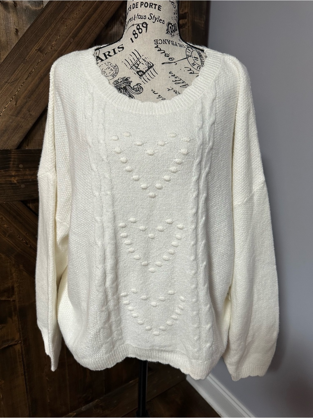 Women's Cozy Cable Knit Sweater - Ivory